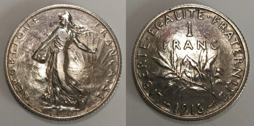 Zdjęcie oferty: Francja 1 Frank 1913 "III Republika"