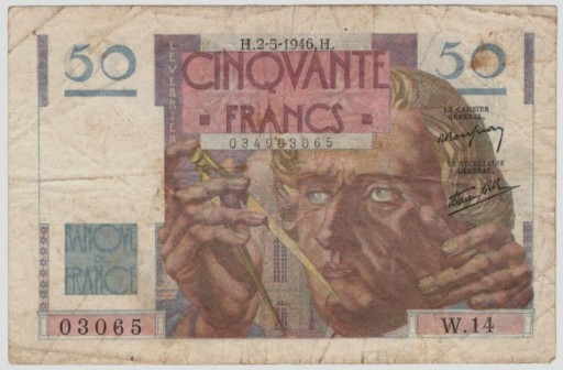 Zdjęcie oferty: Francja - 50 franków 1946