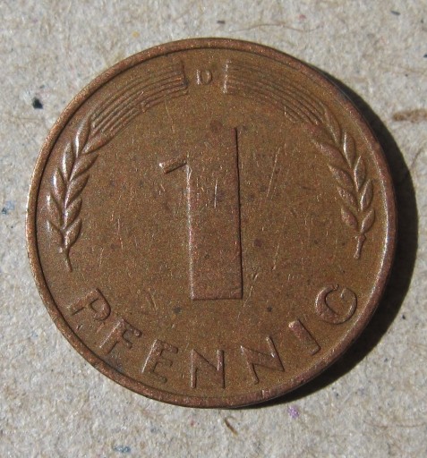 Zdjęcie oferty: RFN 1 Pfennig fenig 1950 D