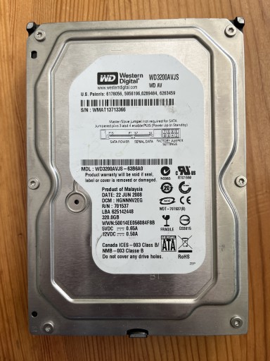 Zdjęcie oferty: Dysk twardy HDD Western Digital 320GB