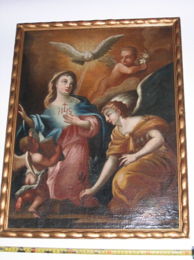 Zdjęcie oferty: Olejny obraz barokowy zwiastowanie Marii.