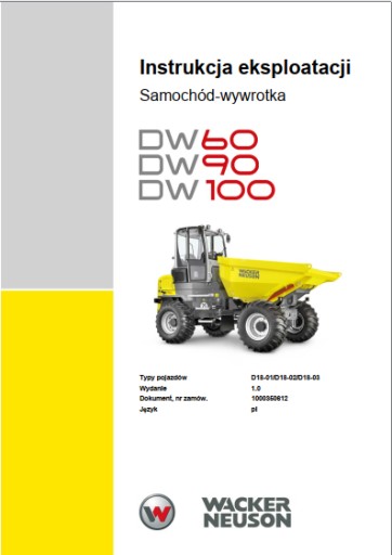 Zdjęcie oferty: Instrukcja obsługi Wacker DW 60, DW 90, DW 100 PL