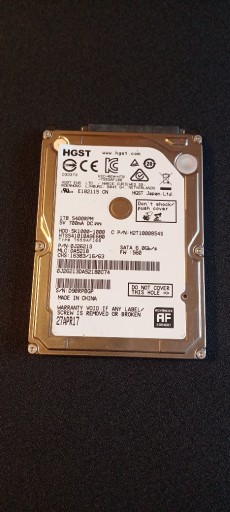 Zdjęcie oferty: HGST Travelstar 5K1000 1TB 2,5" (HTS541010A9E680)