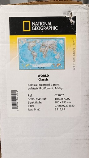 Zdjęcie oferty: Mapa, tapeta National Geographic 280x193