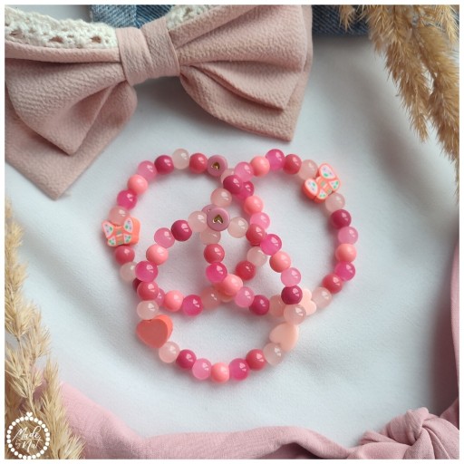 Zdjęcie oferty: Bransoletka dla dziewczynki różowa, cukierkowy róż