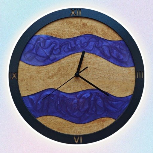 Zdjęcie oferty: Unikalny Zegar Ścienny Żywica Drewno