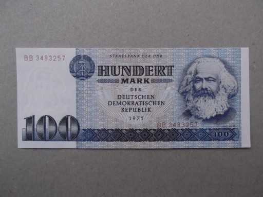 Zdjęcie oferty: Niemcy NRD 100 marek 1975 ser.BB  UNC