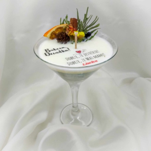 Zdjęcie oferty: Świeca sojowa w kieliszku do martini/ dla Dziadków