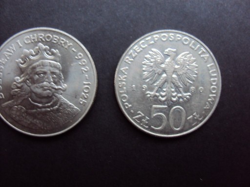 Zdjęcie oferty: Monety 50 zł Bolesław Chrobry z 1980r. jak na foto