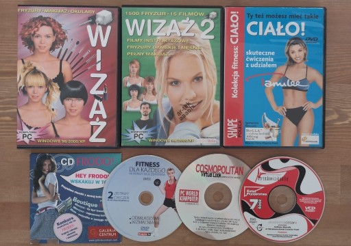 Zdjęcie oferty: WIZAŻ fitness MODA FRYZJERSTWO płyty CD DVD zestaw