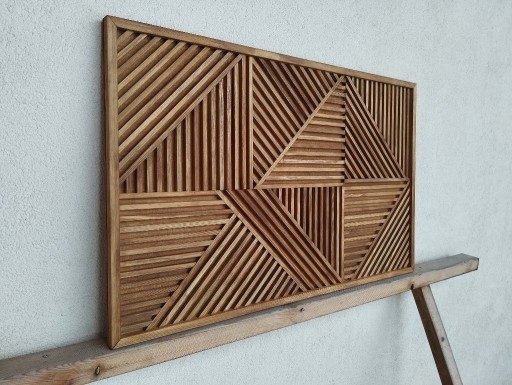 Zdjęcie oferty: Obraz 3D mozaika panel ozdobny drewno 80x49.5 dąb