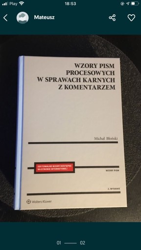 Zdjęcie oferty: Wzory pism procesowych w sprawach karnych Błoński