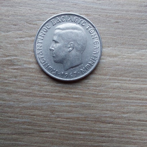 Zdjęcie oferty: Grecja drachma 1967 st +II żaglowiec,Konstantyn II
