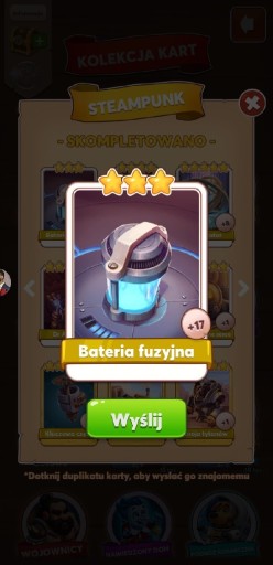 Zdjęcie oferty: BATERIA FUZYJNA COIN MASTER KARTA