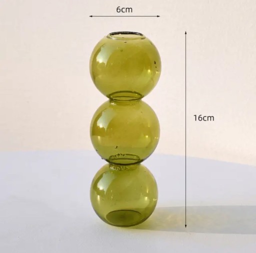 Zdjęcie oferty: Zielony szklany wazon w kształcie kuli