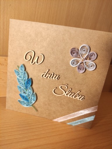 Zdjęcie oferty: Kartka ślubna handmade quilling