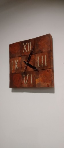 Zdjęcie oferty: Drewniany zegar ścienny unikatowy 36x36 tik