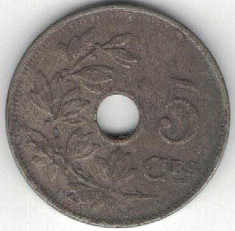 Zdjęcie oferty: Belgia 5 centymów centimes 1910 Q 19 mm nr 2