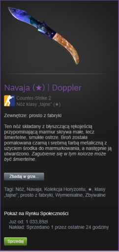 Zdjęcie oferty: Navaja Doppler nóż knife cs 2 cs go