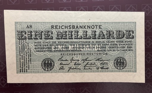 Zdjęcie oferty: Niemcy - 1 Miliard Marek 1923 UNC