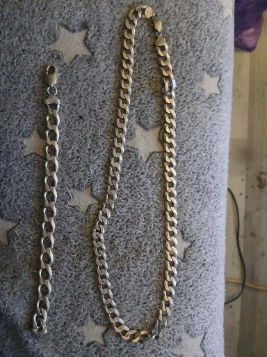 Zdjęcie oferty: Łańcuszek (62g) i Branzoleta(33g) srebrna próba 925  