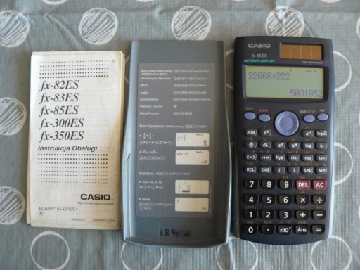 Zdjęcie oferty: Kalkulator naukowy CASIO FX-85ES + Instrukcja Obsługi PL
