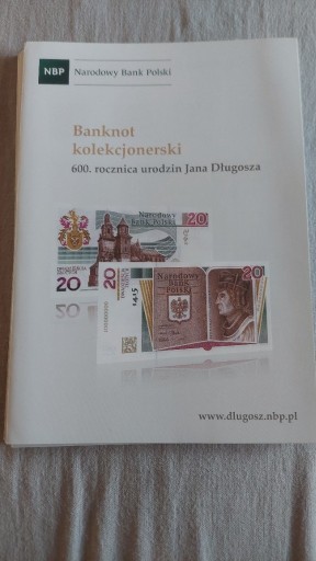 Zdjęcie oferty: Folder do banknotu 20zł Jan Długosz