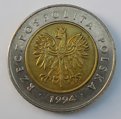 Zdjęcie oferty: 5 ZŁ 1994 r - 5zl 1994r moneta 5 złotych 1994 rok