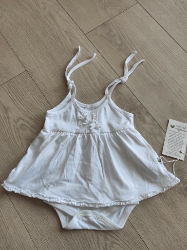 Zdjęcie oferty: Body sukienka biała z falbanką r. 56 Nanaf Organic