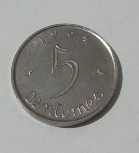 Zdjęcie oferty: Francja 5 centimes 1964 rok UNC
