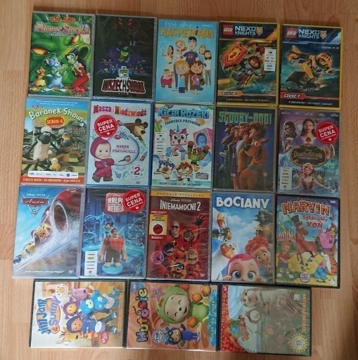 Zdjęcie oferty: 20 X DVD-SCOOBY DOO,AUTA,LEGO,MASZA,INIEMAMOCNI