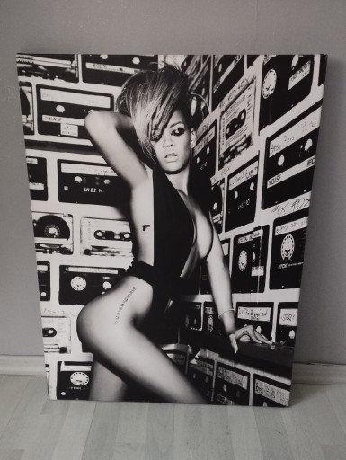 Zdjęcie oferty: Obraz na płótnie Rihanna Oldschool Czarno Biały 