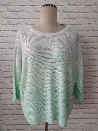 Zdjęcie oferty: Nowy sweter oversize XXL/XXXL ombre turkus zieleń 
