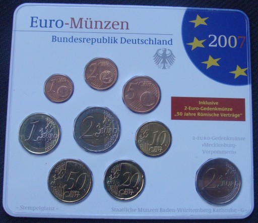 Zdjęcie oferty: NIEMCY - Euro - Munzen 2007 G + okolicznościowe