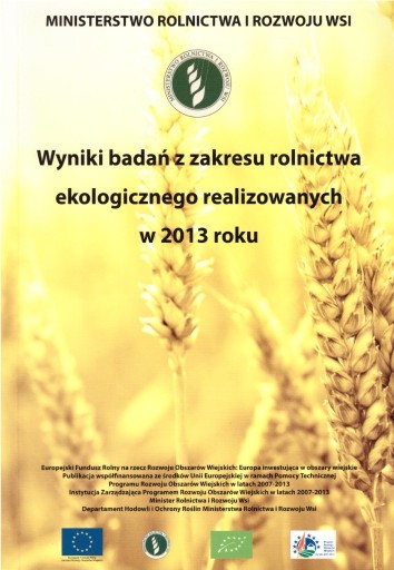 Zdjęcie oferty: Wyniki badań z zakresu rolnictwa ekologicznego 
