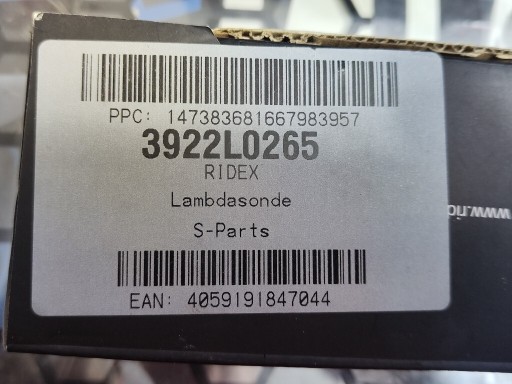 Zdjęcie oferty: Sonda lambda 3922L0265