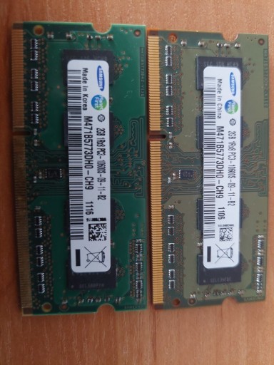 Zdjęcie oferty: Pamięć Ram 2x2GB ddr3 PC3-10600S do laptopa.