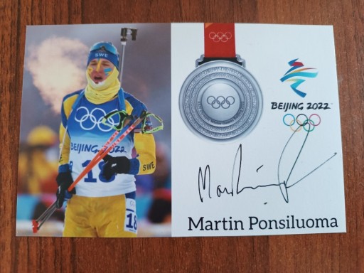 Zdjęcie oferty: Martin Ponsiluoma autograf, medalista olimpijski 