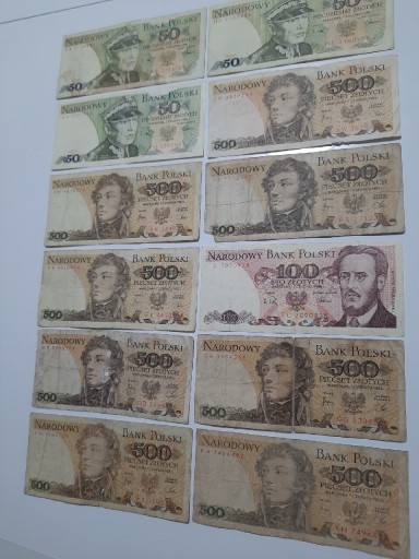 Zdjęcie oferty: 74#N 12 BANKNOTÓW PRL OD 50 ZŁ DO 500 ZŁOTYCH 