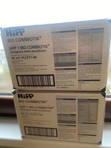 Zdjęcie oferty: Zestaw 24 sztuk Mleko Hipp 1 bio Combiotik 90ml