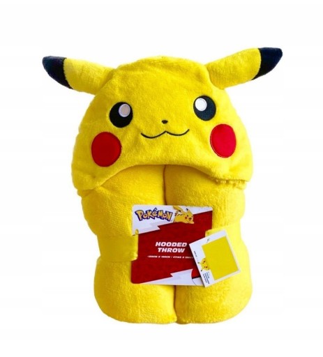 Zdjęcie oferty: Koc Narzuta Pokemon Pikachu z kapturem 120x150cm