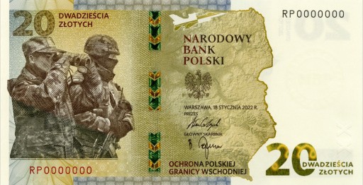 Zdjęcie oferty: Banknot 20 zł Ochrona Polskiej Granicy Wschodniej
