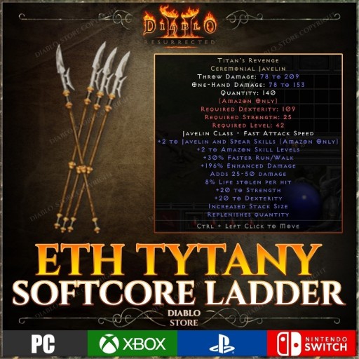 Zdjęcie oferty: Diablo 2 Resurrected LADDER Eth Titans Tytany D2R