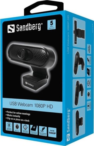 Zdjęcie oferty: Kamera internetowa Sandberg USB Webcam 1080p HD (1