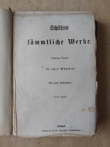 Zdjęcie oferty: Stara książka niemiecka XIXw. 1869r Scillers.