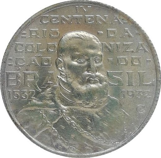 Zdjęcie oferty: Brazylia 2000 reis 1932 Ag, KM#532