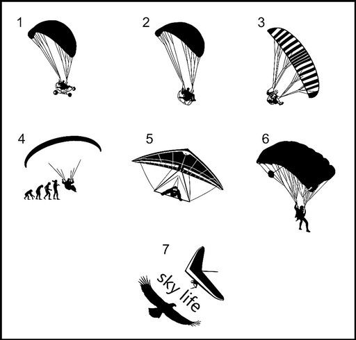 Zdjęcie oferty: Naklejka na auto spadochron, motolotnia, lotnia