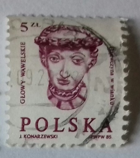 Zdjęcie oferty: Znaczek pocztowy GŁOWY WAWELSKIE 5zł Polska 1985