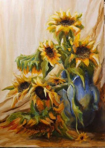 Zdjęcie oferty: Słoneczniki obraz ręcznie malowany 50 x 70 cm 