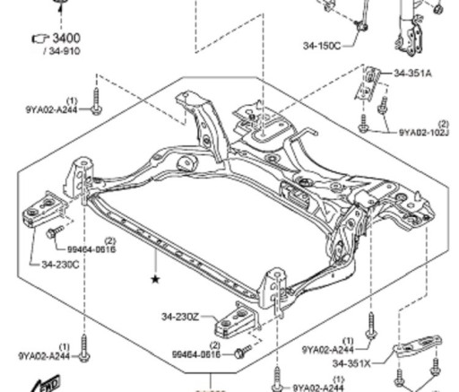 Zdjęcie oferty: Mazda 2 DJ DL wózek sanki zawieszenie przód
